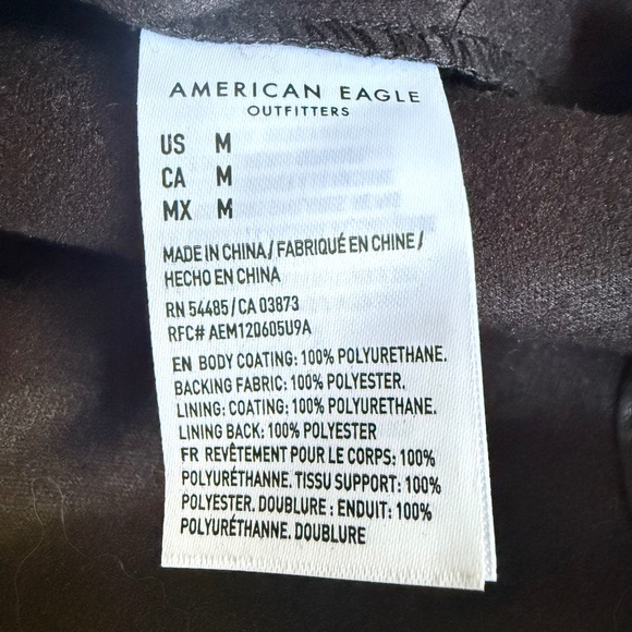 American Eagle | Size M | Oversized Vegan Leather Shacket – Black - Picture 9 of 9